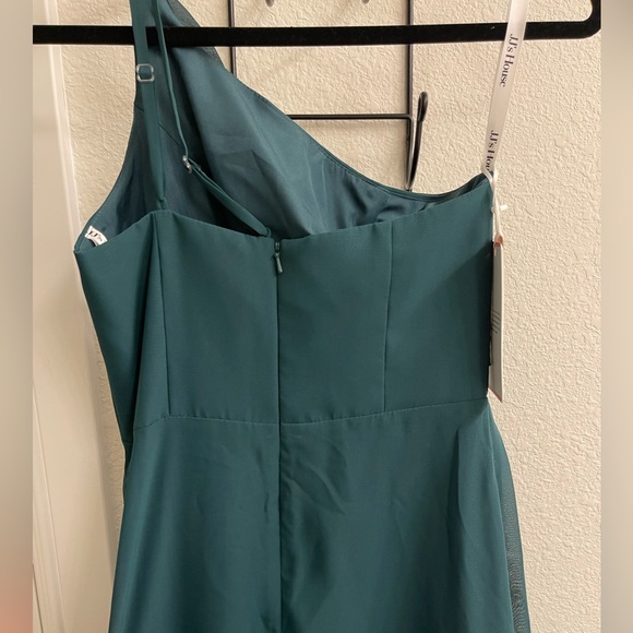 JJ’s‎ Emerald Green One Shoulder Floor Length Dress Size 4 - Picture 8 of 12